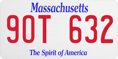 MA license plate 9OT632
