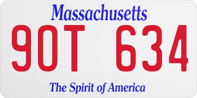 MA license plate 9OT634