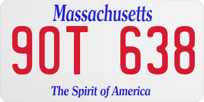 MA license plate 9OT638