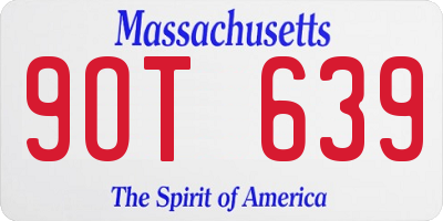 MA license plate 9OT639