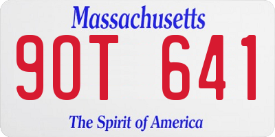 MA license plate 9OT641