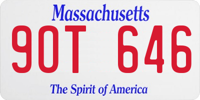 MA license plate 9OT646