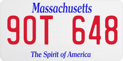 MA license plate 9OT648