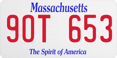 MA license plate 9OT653