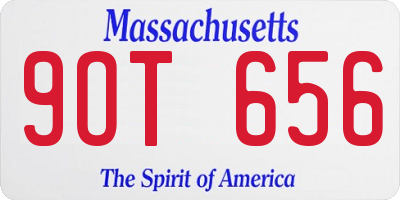 MA license plate 9OT656