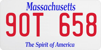 MA license plate 9OT658