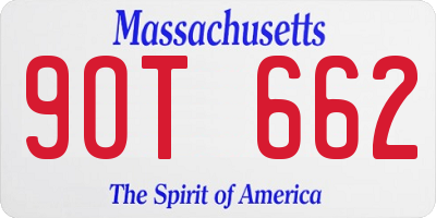 MA license plate 9OT662