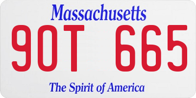 MA license plate 9OT665