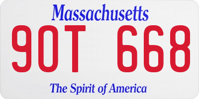 MA license plate 9OT668