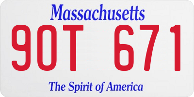 MA license plate 9OT671