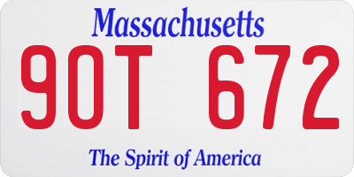 MA license plate 9OT672