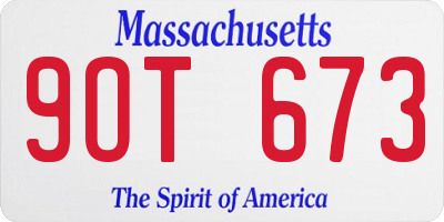 MA license plate 9OT673