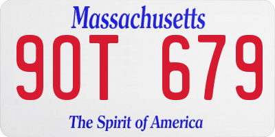 MA license plate 9OT679