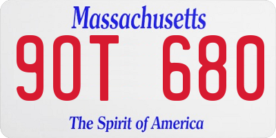 MA license plate 9OT680