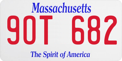 MA license plate 9OT682