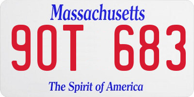 MA license plate 9OT683