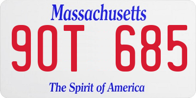 MA license plate 9OT685