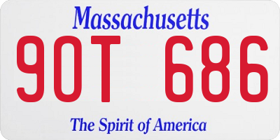 MA license plate 9OT686