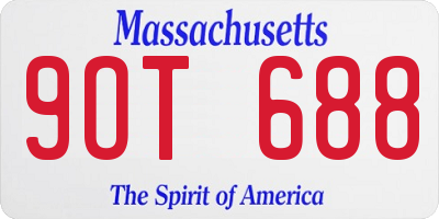 MA license plate 9OT688