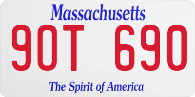 MA license plate 9OT690