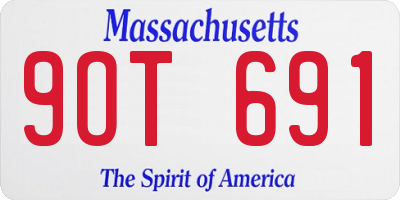 MA license plate 9OT691