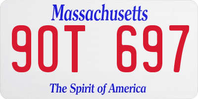 MA license plate 9OT697