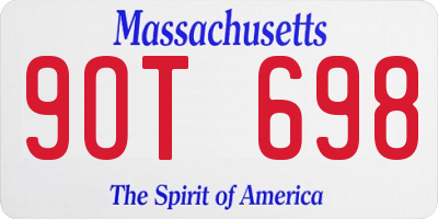 MA license plate 9OT698