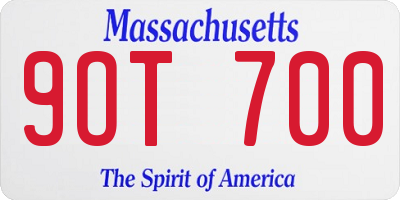 MA license plate 9OT700