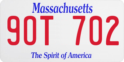 MA license plate 9OT702