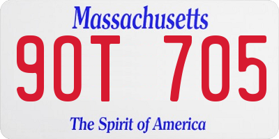 MA license plate 9OT705