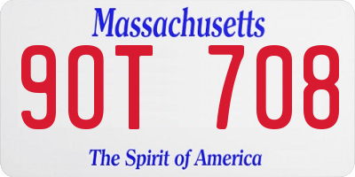 MA license plate 9OT708
