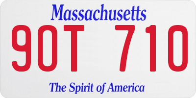 MA license plate 9OT710