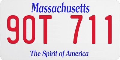 MA license plate 9OT711