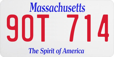 MA license plate 9OT714