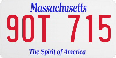 MA license plate 9OT715