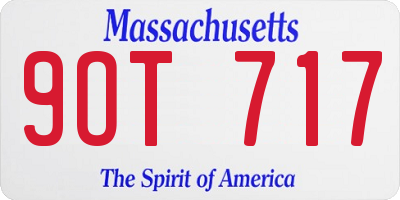 MA license plate 9OT717