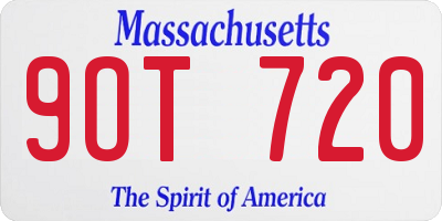 MA license plate 9OT720
