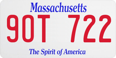 MA license plate 9OT722