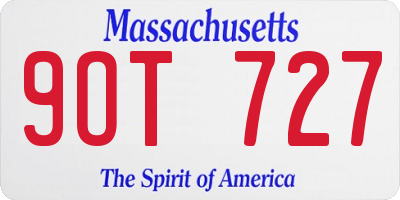 MA license plate 9OT727