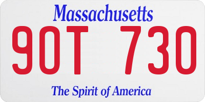 MA license plate 9OT730