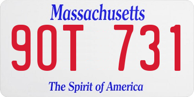 MA license plate 9OT731