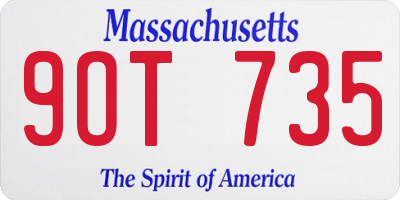 MA license plate 9OT735