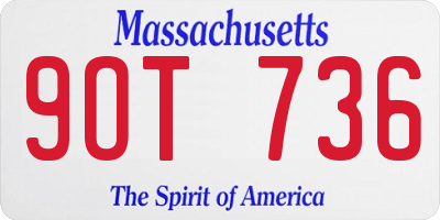 MA license plate 9OT736