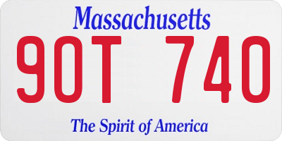 MA license plate 9OT740