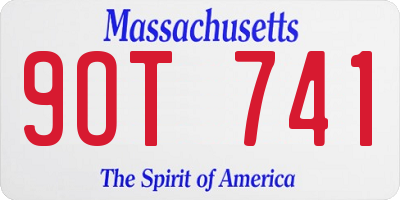 MA license plate 9OT741