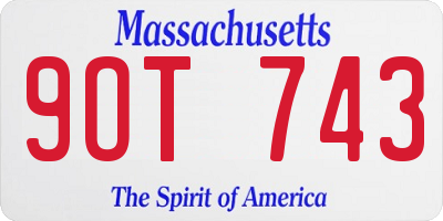 MA license plate 9OT743