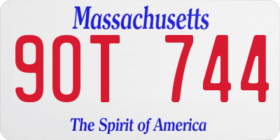 MA license plate 9OT744