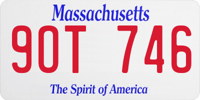 MA license plate 9OT746