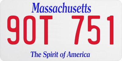 MA license plate 9OT751