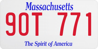 MA license plate 9OT771